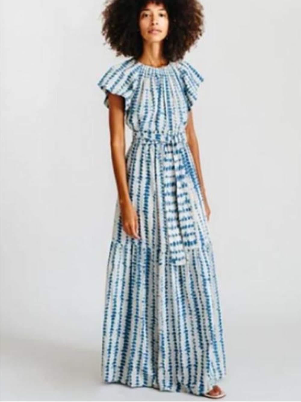 MIRTH VIENNA MAXI Cotton DRESS Color Indigo Blue Size Small